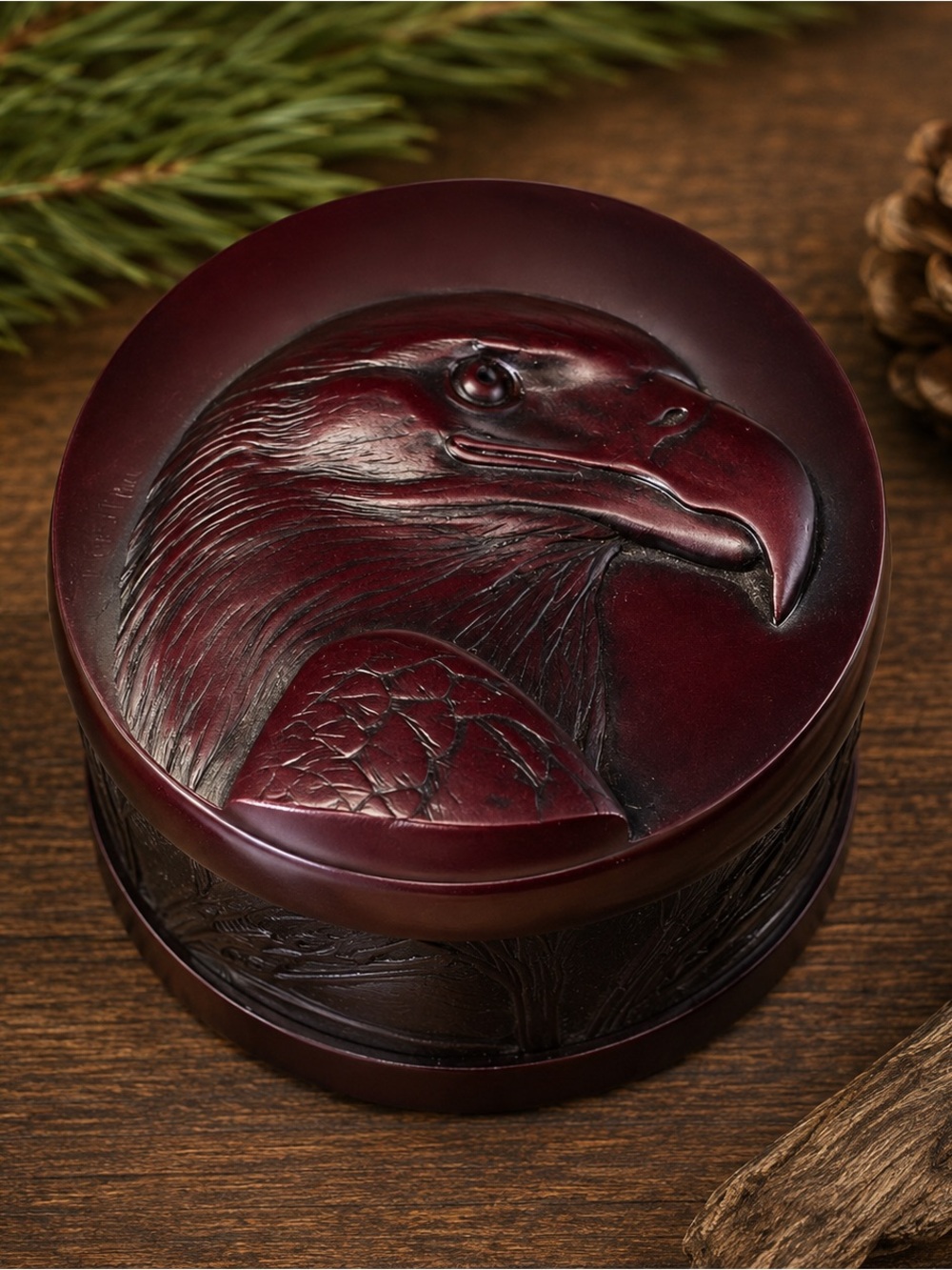 Vtg BOMA Eagle Spirit Box T.R. McPhee Canadian Wildlife Keepsake Rustic Decor